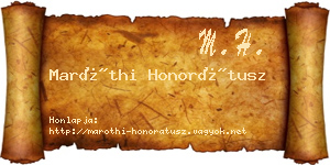 Maróthi Honorátusz névjegykártya